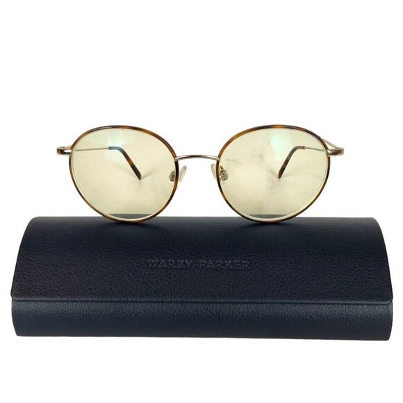 Warby Parker Duncan Round Metal Eyeglasses Frames Brown Tortoise 50-18-140 - Picture 3 of 9